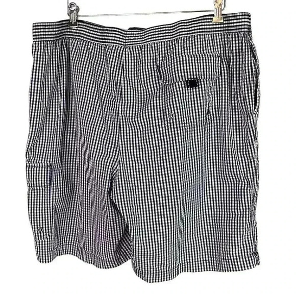 Lands End Mens XXL Seersucker Swim Trunks Shorts Blue White Cotton Blend Plaid - Picture 3 of 7